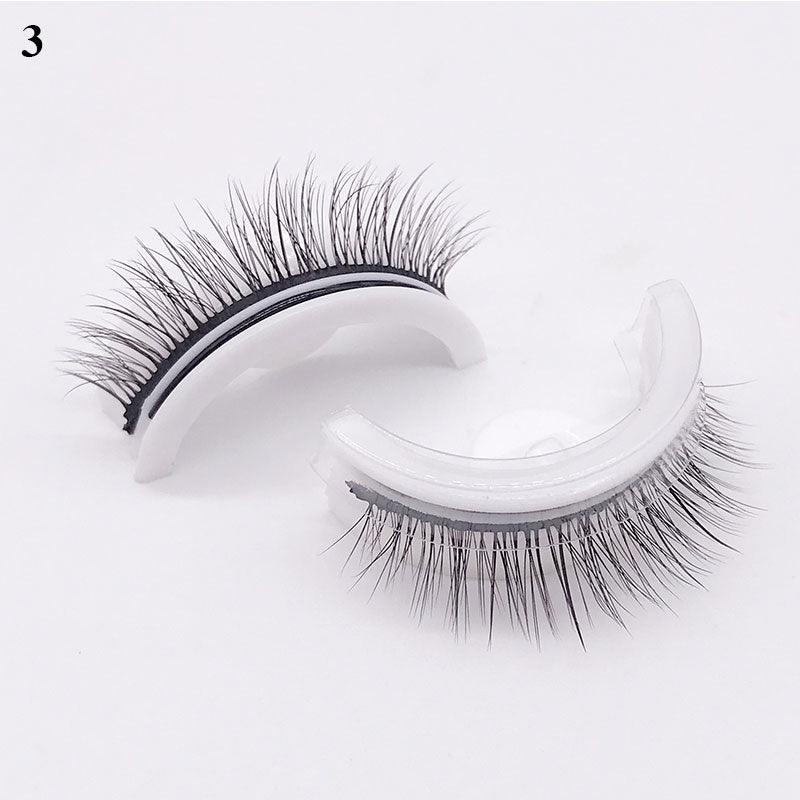 1Pair Reusable Self-adhesive False Eyelashes 3D Mink Lashes Glue-free Eyelash Extension 3 Seconds to Wear No Glue Needed Lashes - Mujerarte