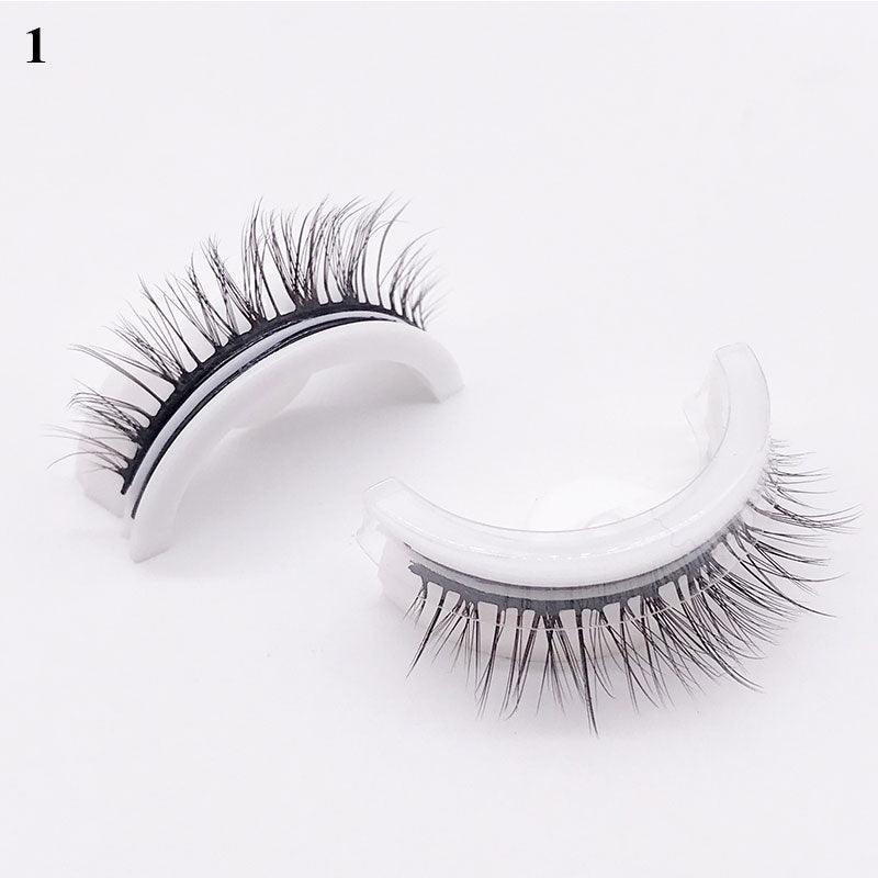 1Pair Reusable Self-adhesive False Eyelashes 3D Mink Lashes Glue-free Eyelash Extension 3 Seconds to Wear No Glue Needed Lashes - Mujerarte