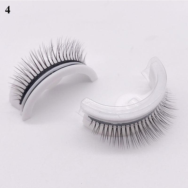 1Pair Reusable Self-adhesive False Eyelashes 3D Mink Lashes Glue-free Eyelash Extension 3 Seconds to Wear No Glue Needed Lashes - Mujerarte