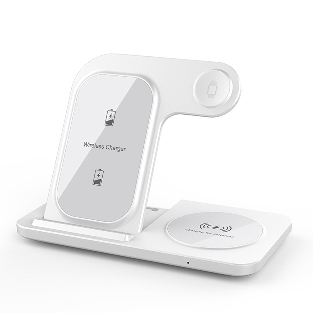 Cargador inalámbrico 3 en 1, estación de carga rápida de 15 w,  compatible con iPhone , AirPods y  Watch .